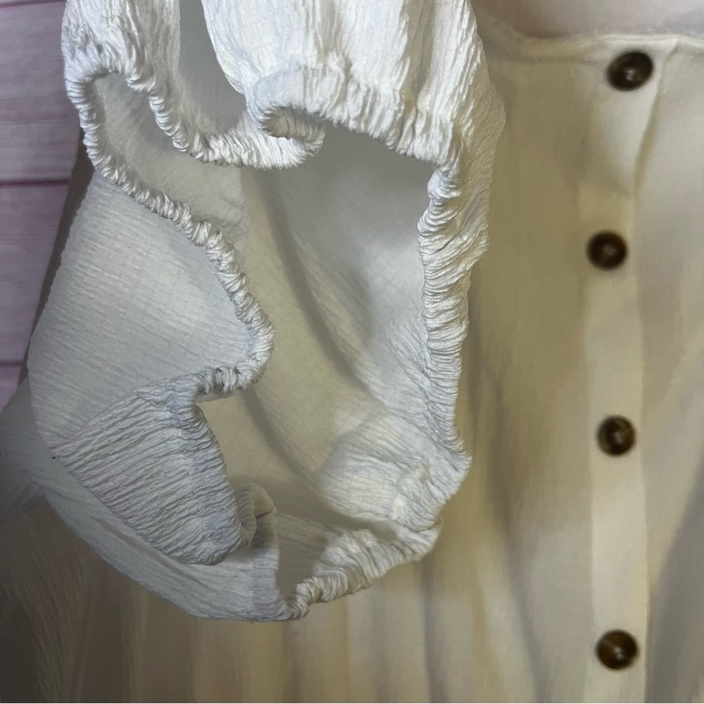 Bloomchic White Button-Down A-Line Square Necklec… - image 3